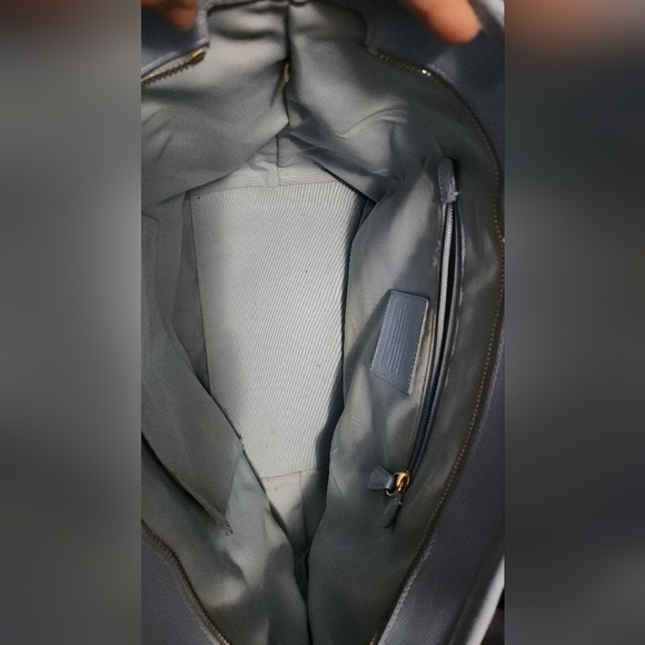 🌷Y2K Authentic Coach Street Zip Tote in Crossgrain Light Blue Leather🌸 - Picture 10 of 12